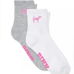 VICTORIA’S SECRET PINK 2 PACK QUARTER SOCKS